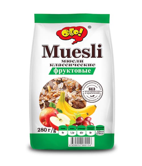 Мюсли Фруктовые ОГО 280гр