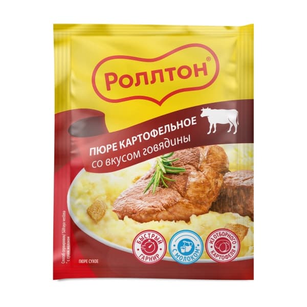 Пюре картофельное вкус говядины Роллтон 34г