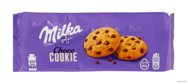 Печенье с кусочками молочного шоколада Милка, 126гр