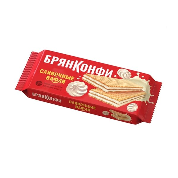 Вафли сливочные тонкие Брянконфи 190г