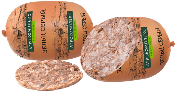 Зельц серый охлажденный Агрокомплекс 0,4кг 