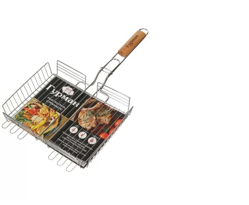 Решетка барбекю  рукоятка дерево Гурман