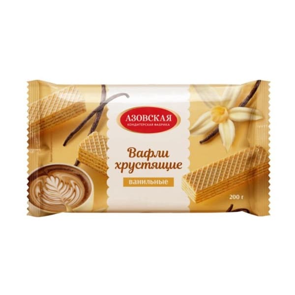 Вафли со вкусом ванили АЗОВ 200г