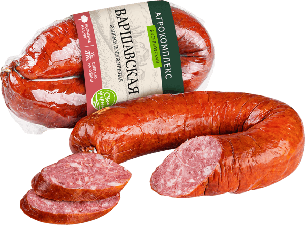 Колбаса полукопченая Варшавская Агрокомплекс 0,35кг