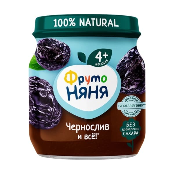 Пюре Чернослив ФрутоНяня стекло, 100г