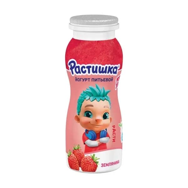 Питьевой йогурт Растишка с земляникой 1,6%, 90г